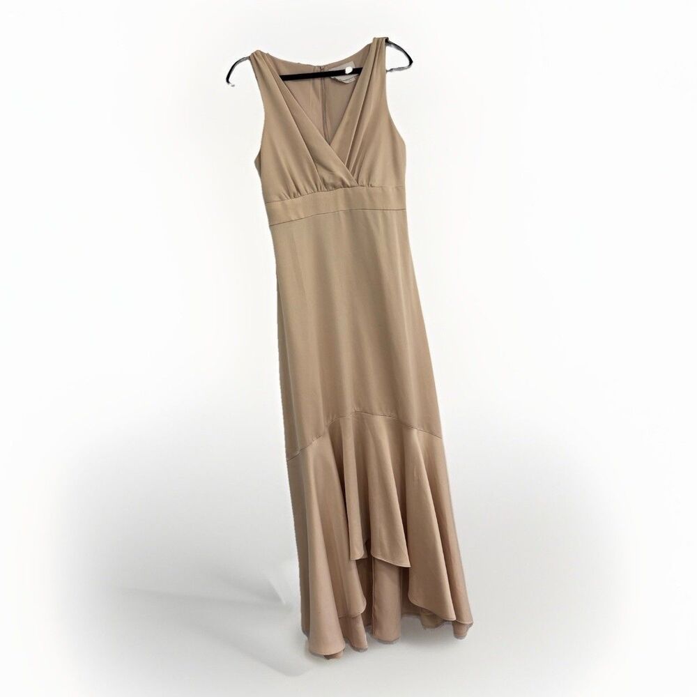 BHLDN Dress Size 4 Fairbanks Satin Anthropologie Formal Midi Maxi - Picture 2 of 10
